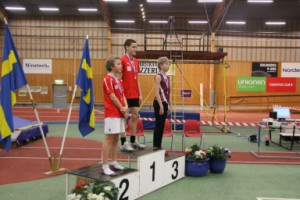 Här står Götisten Daniel Grenegård högst upp på pallen och bredvid sig har han klubbkamraten David Staxler på andra platsen.